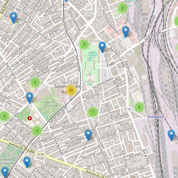 Thumbnail Carte des parkings à Sotteville-lès-Rouen