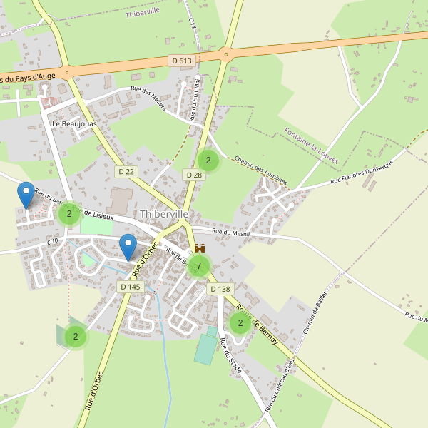 Carte des parkings à Thiberville Thumbnail