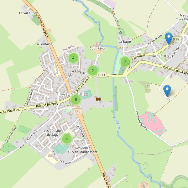 Carte des parkings à Tilly-sur-Seulles Thumbnail