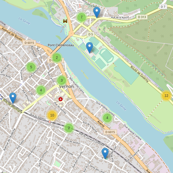 Thumbnail Carte des parkings à Vernon (Eure)