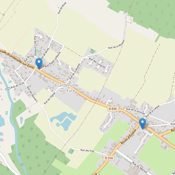 Carte des parkings à Écardenville-sur-Eure Thumbnail