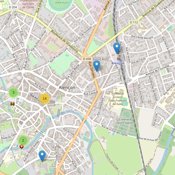 Carte des stationnement-velos à Alençon Thumbnail