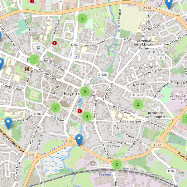 Carte des stationnement-velos à Bayeux Thumbnail