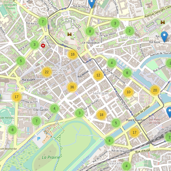 Carte des stationnement-velos à Caen Thumbnail