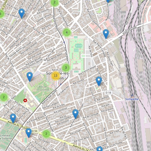 Carte des stationnement-velos à Sotteville-lès-Rouen Thumbnail