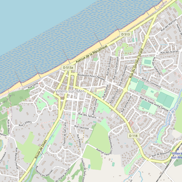 Carte des attractions à Villers-sur-Mer Thumbnail