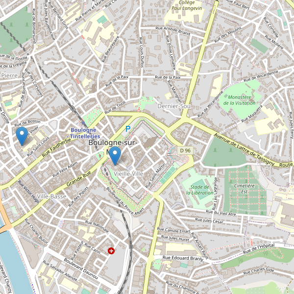 Carte des bibliotheques à Boulogne-sur-Mer Thumbnail