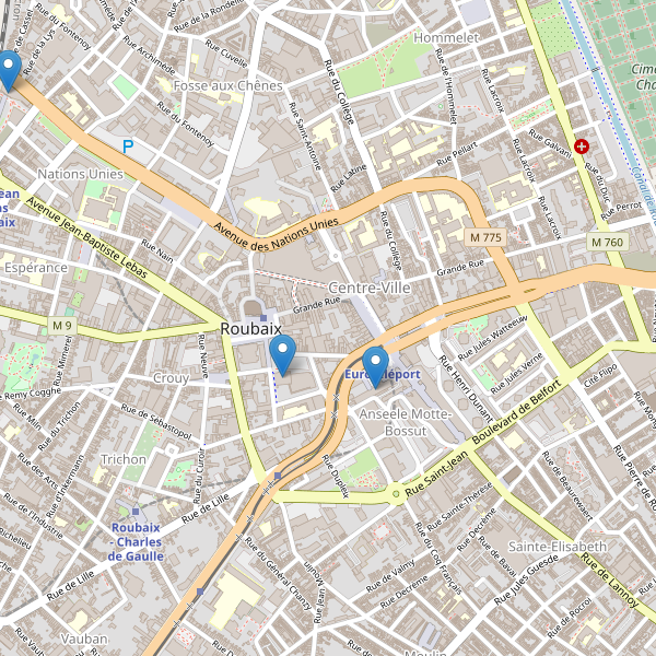 Carte des bibliotheques à Roubaix Thumbnail
