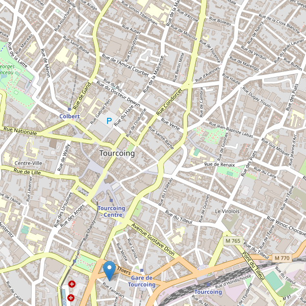 Carte des bibliotheques à Tourcoing Thumbnail