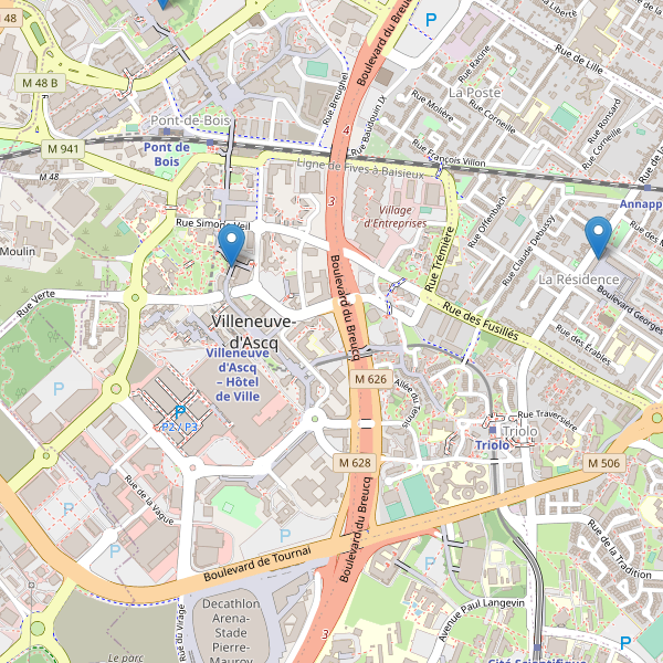 Carte des bibliotheques à Villeneuve-d'Ascq Thumbnail