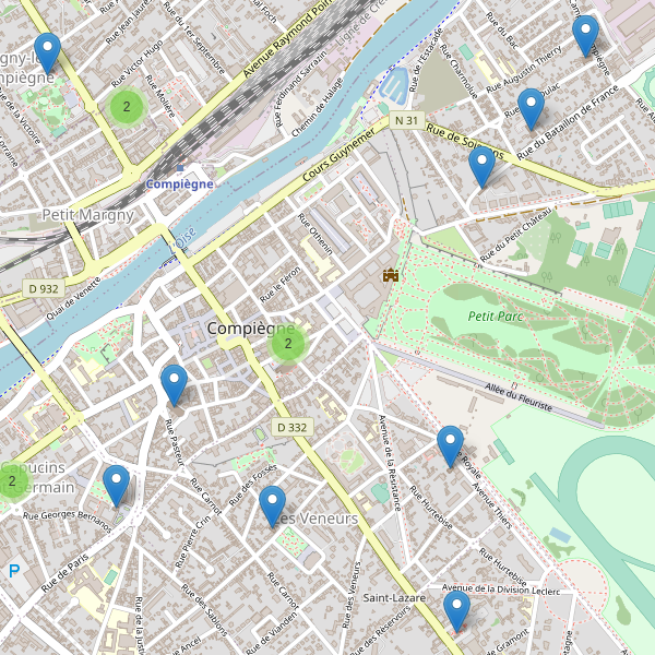 Carte des eglises à Compiègne Thumbnail