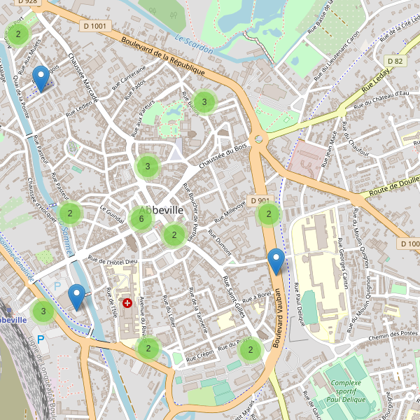 Carte des parkings à Abbeville Thumbnail