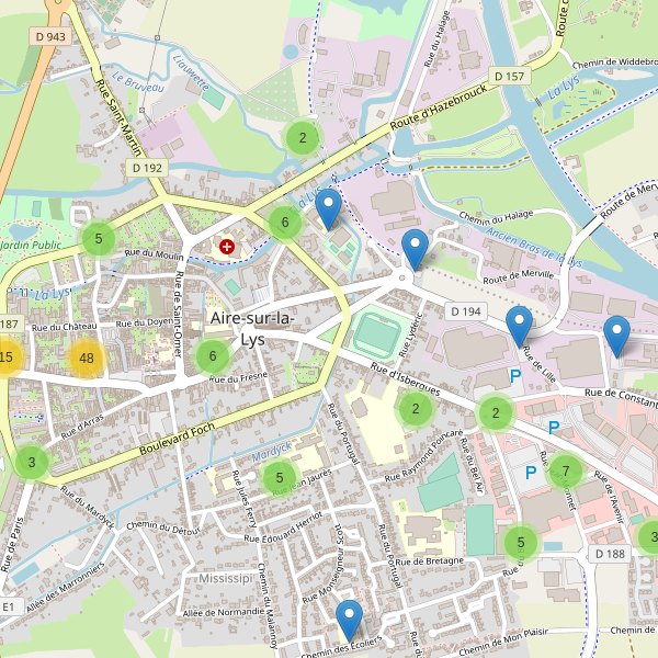 Carte des parkings à Aire-sur-la-Lys Thumbnail