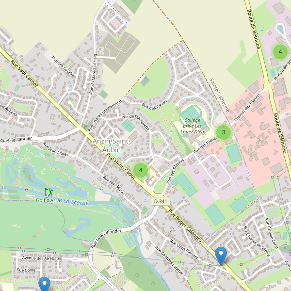 Carte des parkings à Anzin-Saint-Aubin Thumbnail