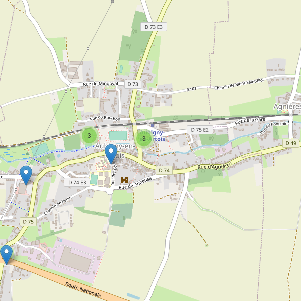 Carte des parkings à Aubigny-en-Artois Thumbnail
