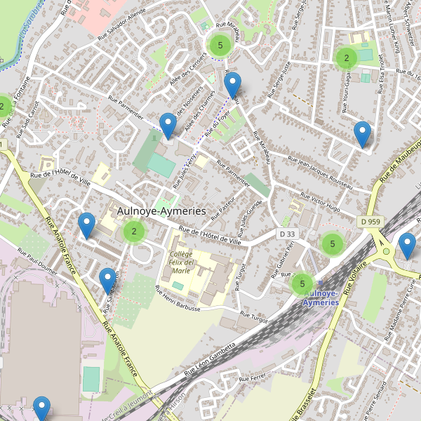 Carte des parkings à Aulnoye-Aymeries Thumbnail