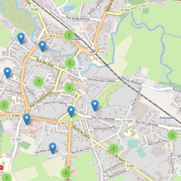 Carte des parkings à Avesnes-sur-Helpe Thumbnail