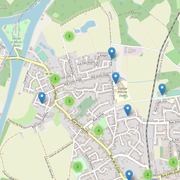 Carte des parkings à Bauvin Thumbnail