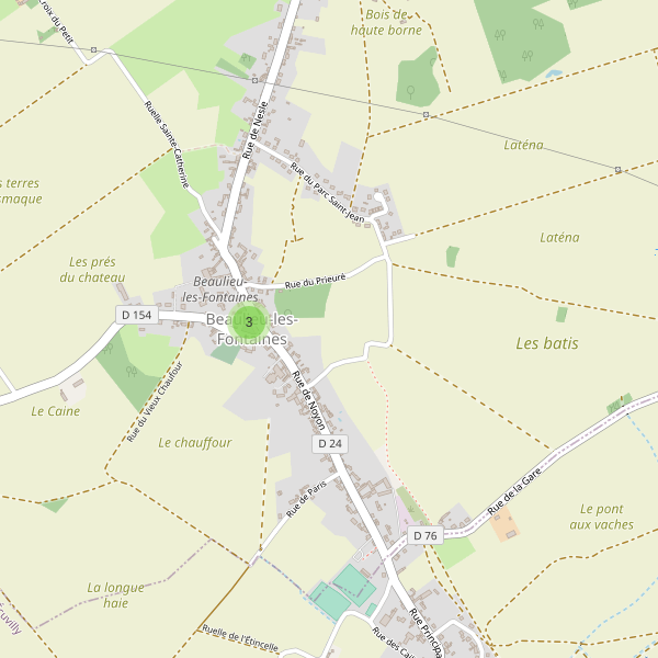 Carte des parkings à Beaulieu-les-Fontaines Thumbnail