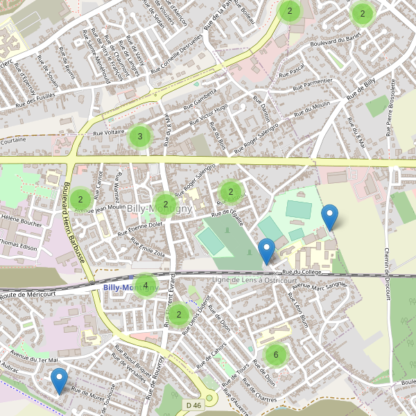 Carte des parkings à Billy-Montigny Thumbnail