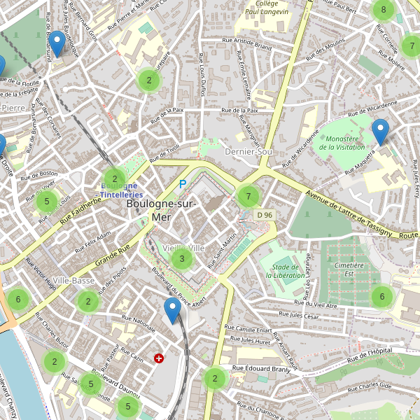 Thumbnail Carte des parkings à Boulogne-sur-Mer