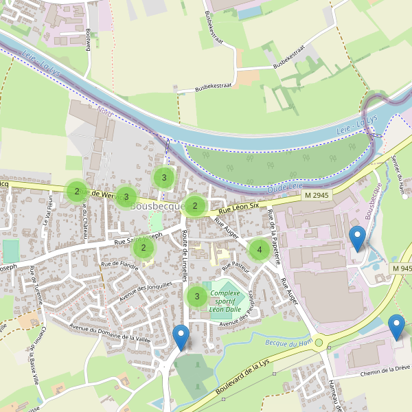 Carte des parkings à Bousbecque Thumbnail