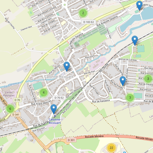 Carte des parkings à Calonne-Ricouart Thumbnail