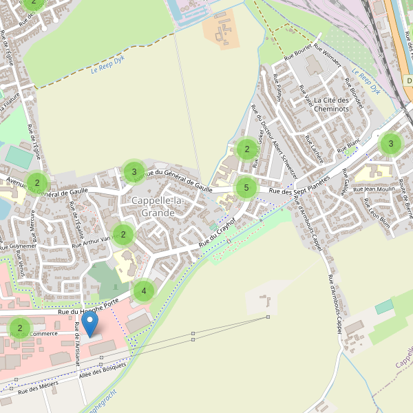 Carte des parkings à Cappelle-la-Grande Thumbnail