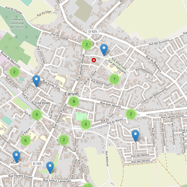 Carte des parkings à Carvin Thumbnail