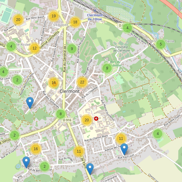 Carte des parkings à Clermont (Oise) Thumbnail