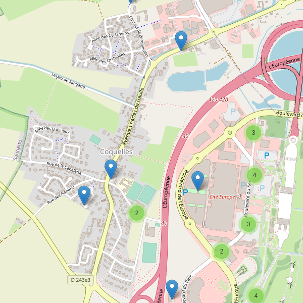 Carte des parkings à Coquelles Thumbnail