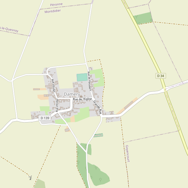 Carte des parkings à Damery (Somme) Thumbnail
