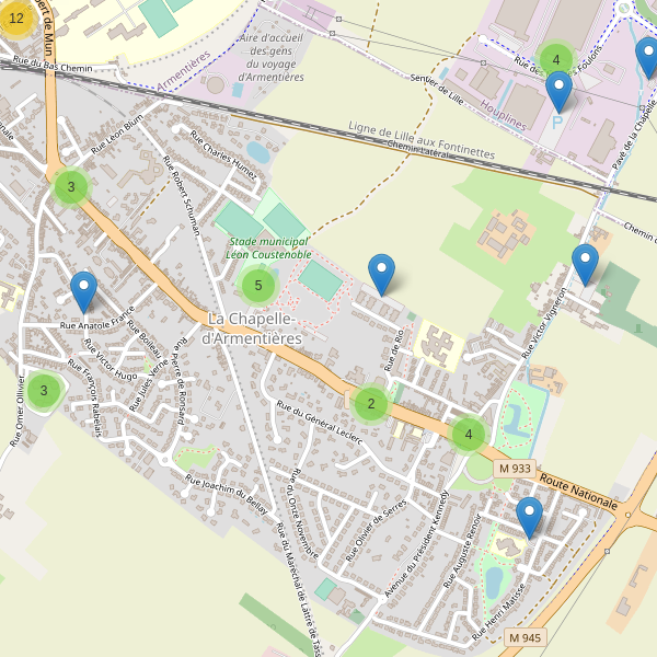 Carte des parkings à La Chapelle-d'Armentières Thumbnail