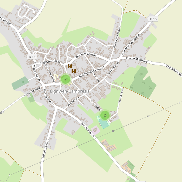 Carte des parkings à Ligny-en-Cambrésis Thumbnail