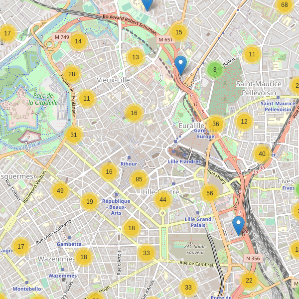 Carte des parkings à Lille Thumbnail