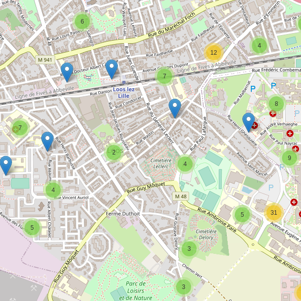 Carte des parkings à Loos Thumbnail