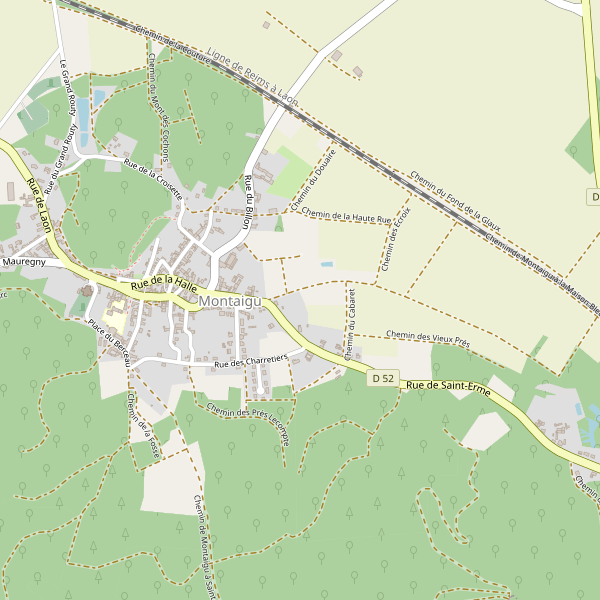 Carte des parkings à Montaigu (Aisne) Thumbnail