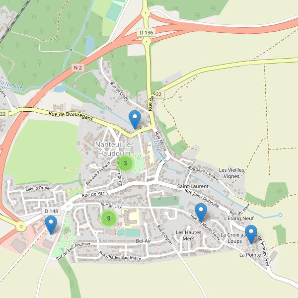 Carte des parkings à Nanteuil-le-Haudouin Thumbnail