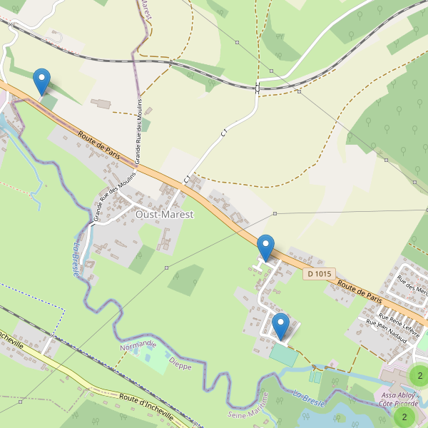 Carte des parkings à Oust-Marest Thumbnail