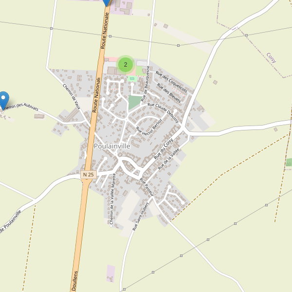 Carte des parkings à Poulainville Thumbnail