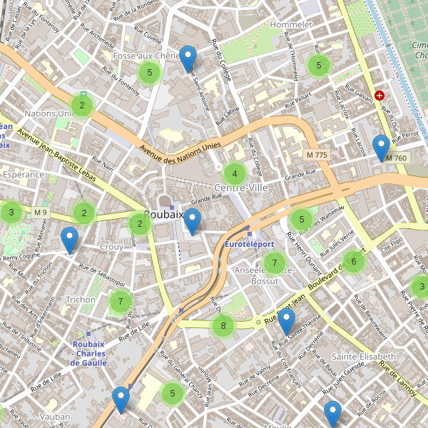 Thumbnail Carte des parkings à Roubaix