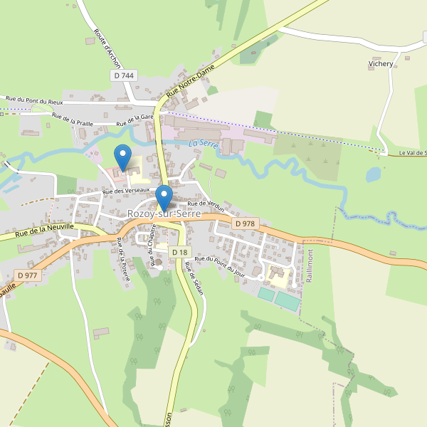Carte des parkings à Rozoy-sur-Serre Thumbnail
