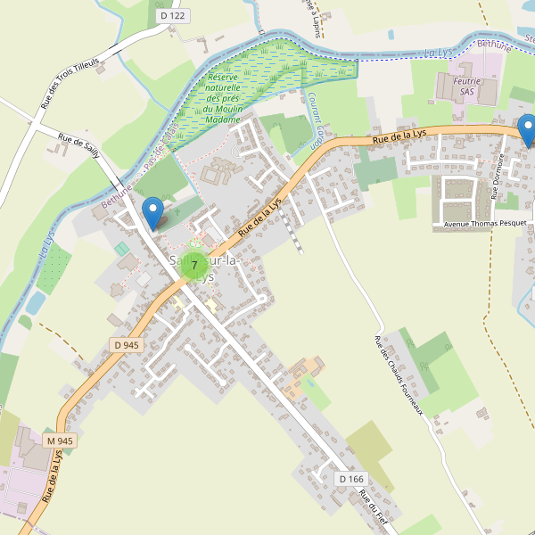 Carte des parkings à Sailly-sur-la-Lys Thumbnail