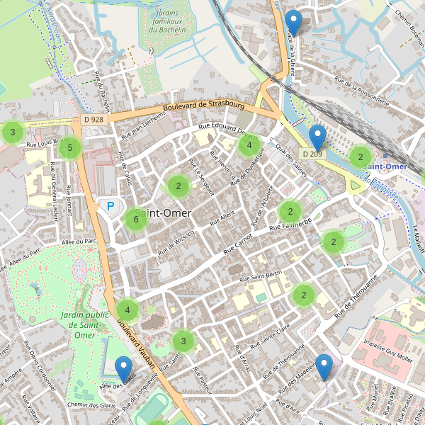 Carte des parkings à Saint-Omer (Pas-de-Calais) Thumbnail