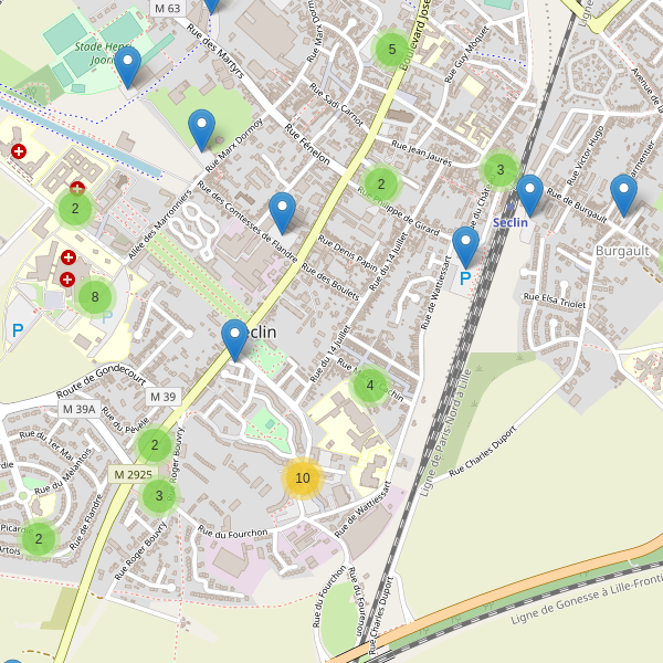 Carte des parkings à Seclin Thumbnail
