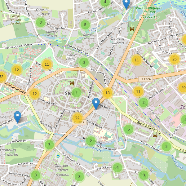 Carte des parkings à Senlis (Oise) Thumbnail