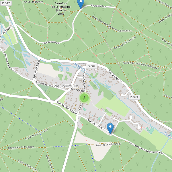 Carte des parkings à Vieux-Moulin (Oise) Thumbnail