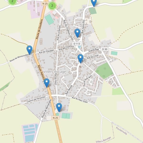 Carte des parkings à Villers-Bocage (Somme) Thumbnail