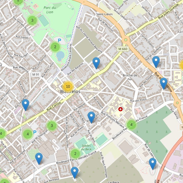 Thumbnail Carte des parkings à Wattrelos