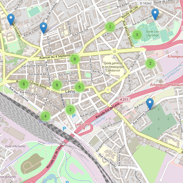 Carte des stationnement-velos à Lens Thumbnail